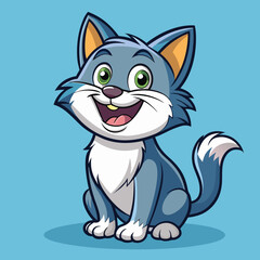 Cartoon Vector Smiling Cat