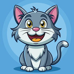 Cartoon Vector Smiling Cat