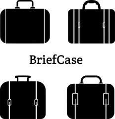 Briefcase Vector Illustration with Suitcase Icons Isolated on White Background. 