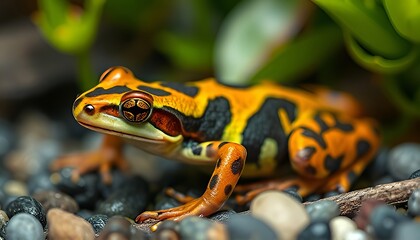 Fototapeta premium Aquatic or semi aquatic amphibians that are known for their vibr