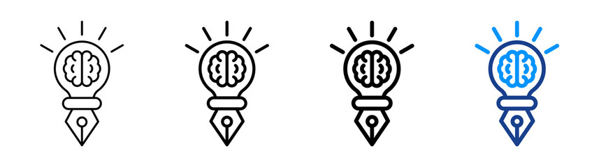 Creative Design Icon Different Style Outline Collection Set