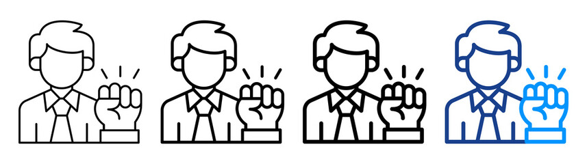 Employee Motivation Icon Different Style Outline Collection Set