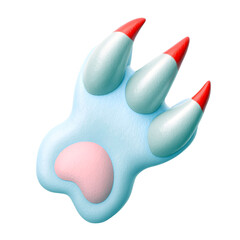 A colorful and playful cartoon-style animal paw with vibrant details.