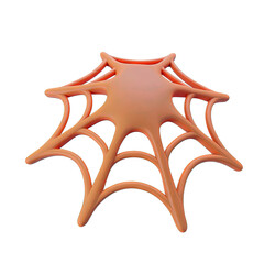 A playful design featuring a web-like shape in a soft, inviting color.