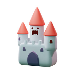 A whimsical cartoon castle with playful features and vibrant colors.