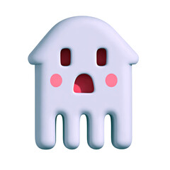 A whimsical ghost-shaped character in playful colors, perfect for creative projects.