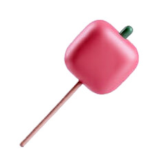 Fresh and vibrant red bell pepper on a wooden stick, perfect for culinary presentations.