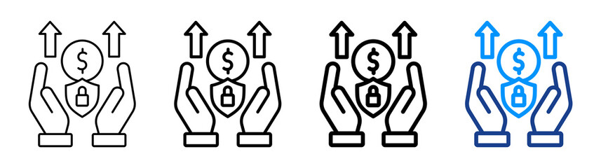 Fototapeta premium Fixed Income Icon Different Style Outline Collection Set
