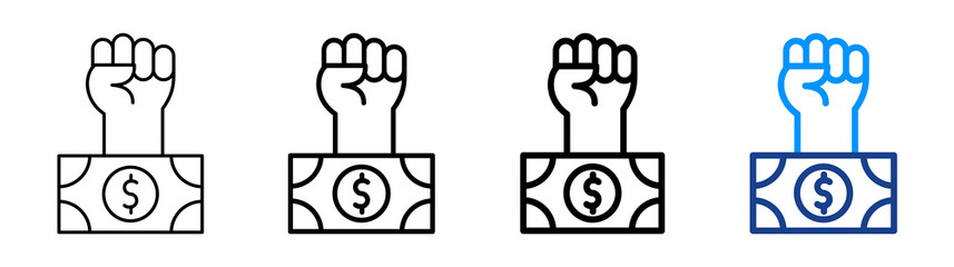 Financial Independence Icon Different Style Outline Collection Set