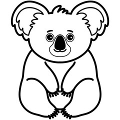 koala bear cartoon illustration outline 