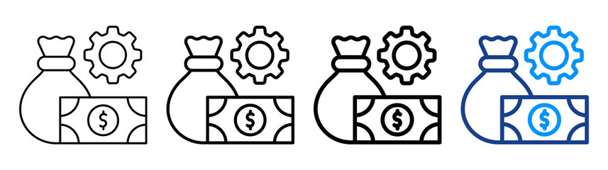 Money Management Icon Different Style Outline Collection Set