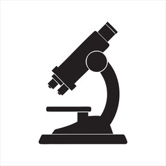 Microscope vector silhouette.