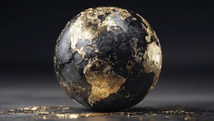 Dark, gold-flecked globe