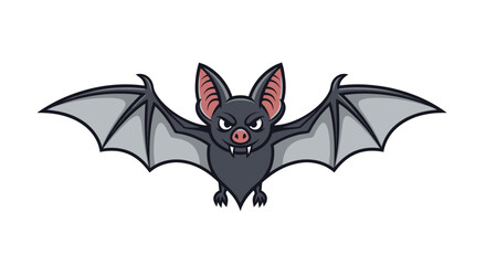 An angry cartoon bat with spread wings, sharp fangs, and a menacing expression.