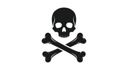 Black Skull and Crossbones Symbol of Danger and Death.
