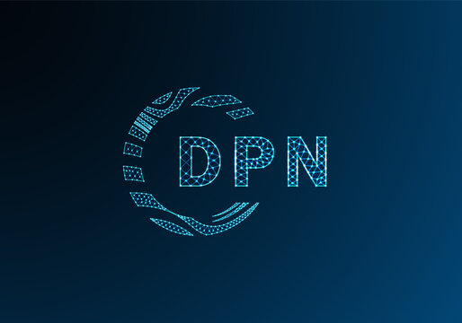 DPN low poly letter logo vector design. DPN lower poly logo design. DPN unique low poly logo design.