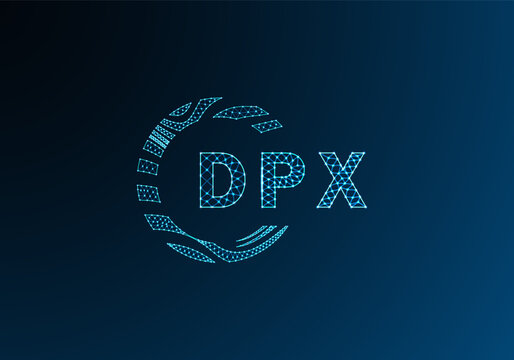 DPX low poly letter logo vector design. DPX lower poly logo design. DPX unique low poly logo design.