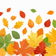 Obraz premium Autumn leaves falling, abstract vector illustration