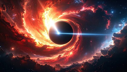 Fiery cosmic vortex around a black hole