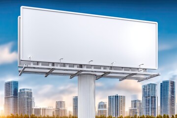 Blank billboard in city setting