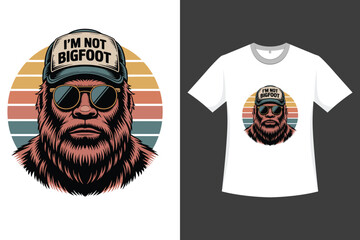 A graphic illustration of a Bigfoot creature, depicted with a cool and humorous attitude.