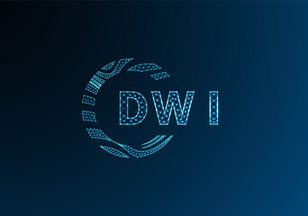 DWI low poly letter logo vector design. DWI lower poly logo design. DWI unique low poly logo design.