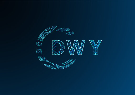 DWY low poly letter logo vector design. DWY lower poly logo design. DWY unique low poly logo design.
