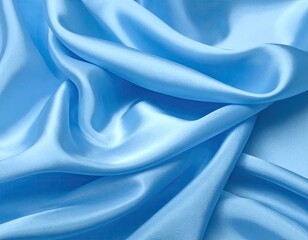 Obraz premium Light blue silk fabric, flowing drapes