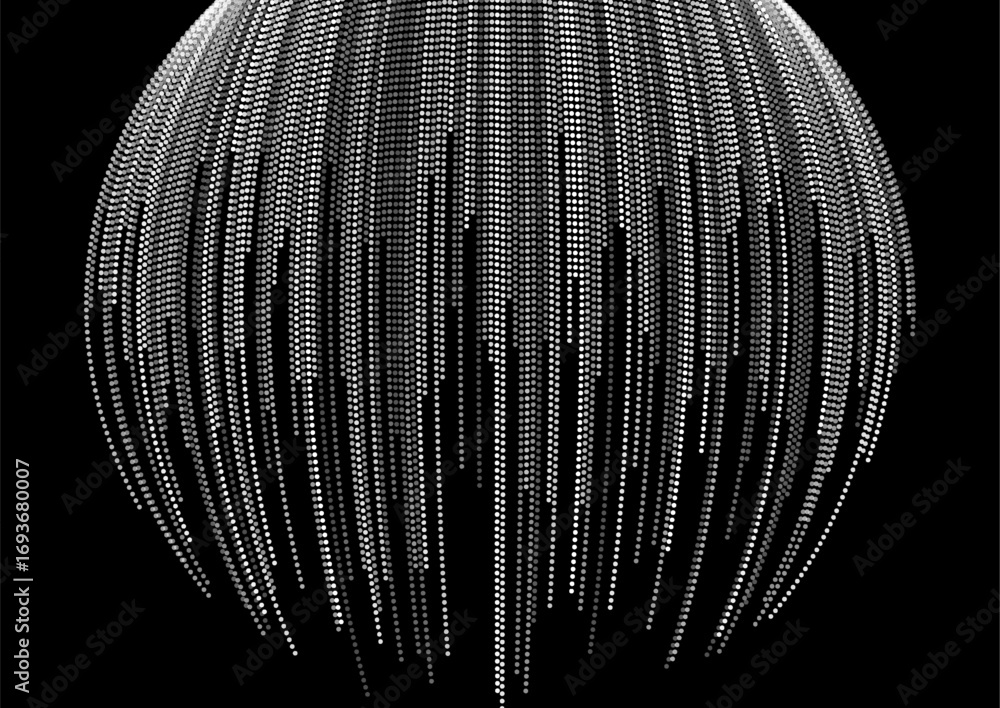 Poster grey minimal spherical dotted lines abstract tech modern background. vector geometric futuristic des