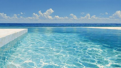 Tranquil pool overlooking the ocean