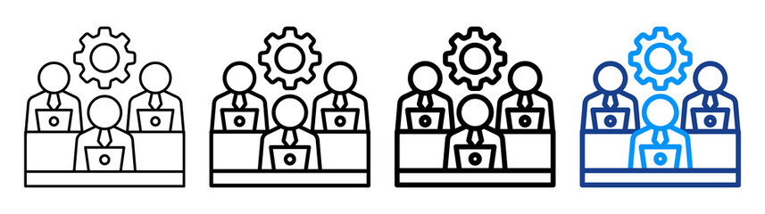 Work Organization Icon Different Style Outline Collection Set