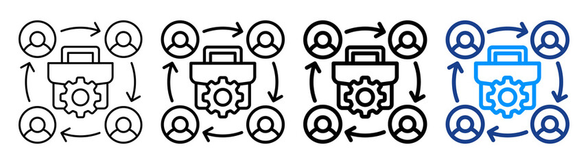 Work Cycle Icon Different Style Outline Collection Set