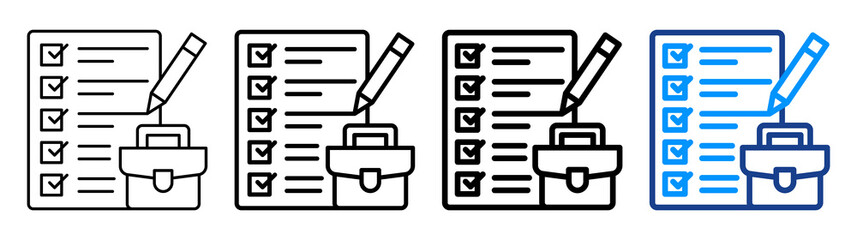 Work Log Icon Different Style Outline Collection Set