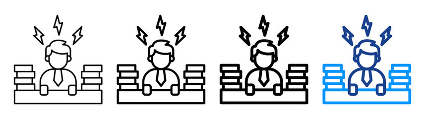 Workload Icon Different Style Outline Collection Set