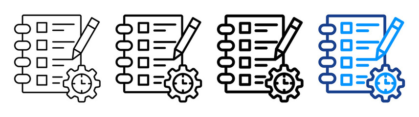Task Management Icon Different Style Outline Collection Set