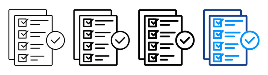 Task Completed Icon Different Style Outline Collection Set