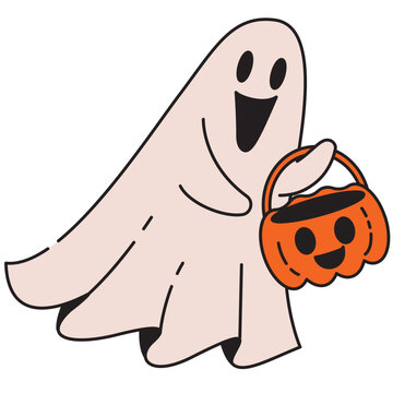 trick or treat ghost cartoon