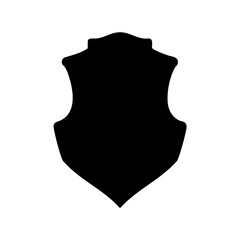Simple but effective black shield on a white background for graphic design