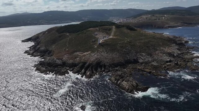 Faro de Lage de la Punta A Insua en Galicia