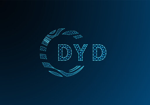 DYD low poly letter logo vector design. DYD lower poly logo design. DYD unique low poly logo design.