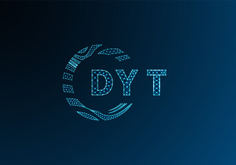 DYT low poly letter logo vector design. DYT lower poly logo design. DYT unique low poly logo design.