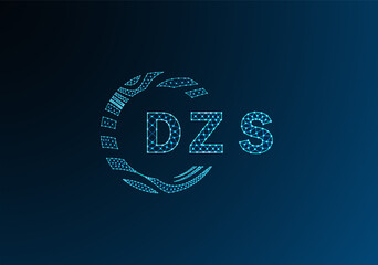 DZS low poly letter logo vector design. DZS lower poly logo design. DZS unique low poly logo design.