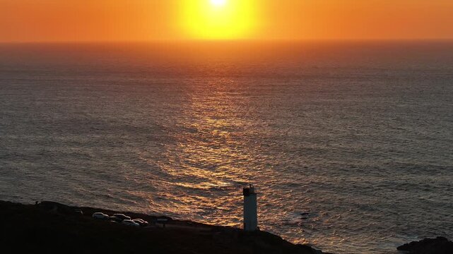 Faro de Lage de la Punta A Insua en Galicia