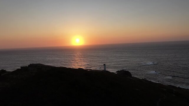 Faro de Lage de la Punta A Insua en Galicia
