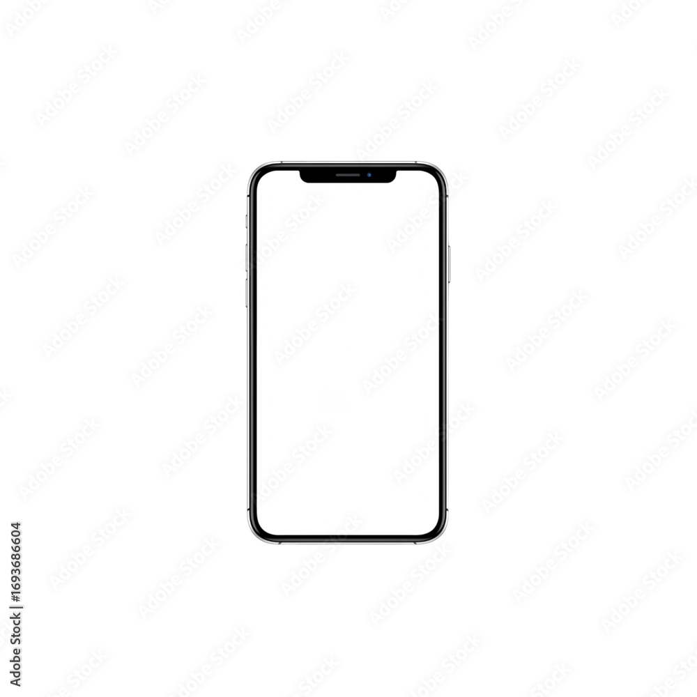Poster modern smartphone device isolated on solid colored background minimalist design transparent backgrou