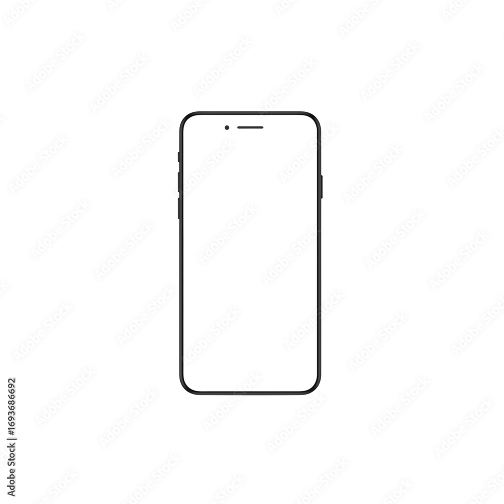 Poster sleek modern smartphone device silhouette ready for design elements and content display transparent 