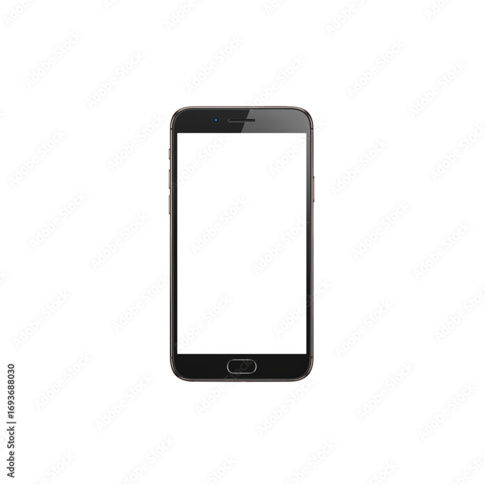 Poster modern smartphone device isolated for digital design and mockups transparent background
