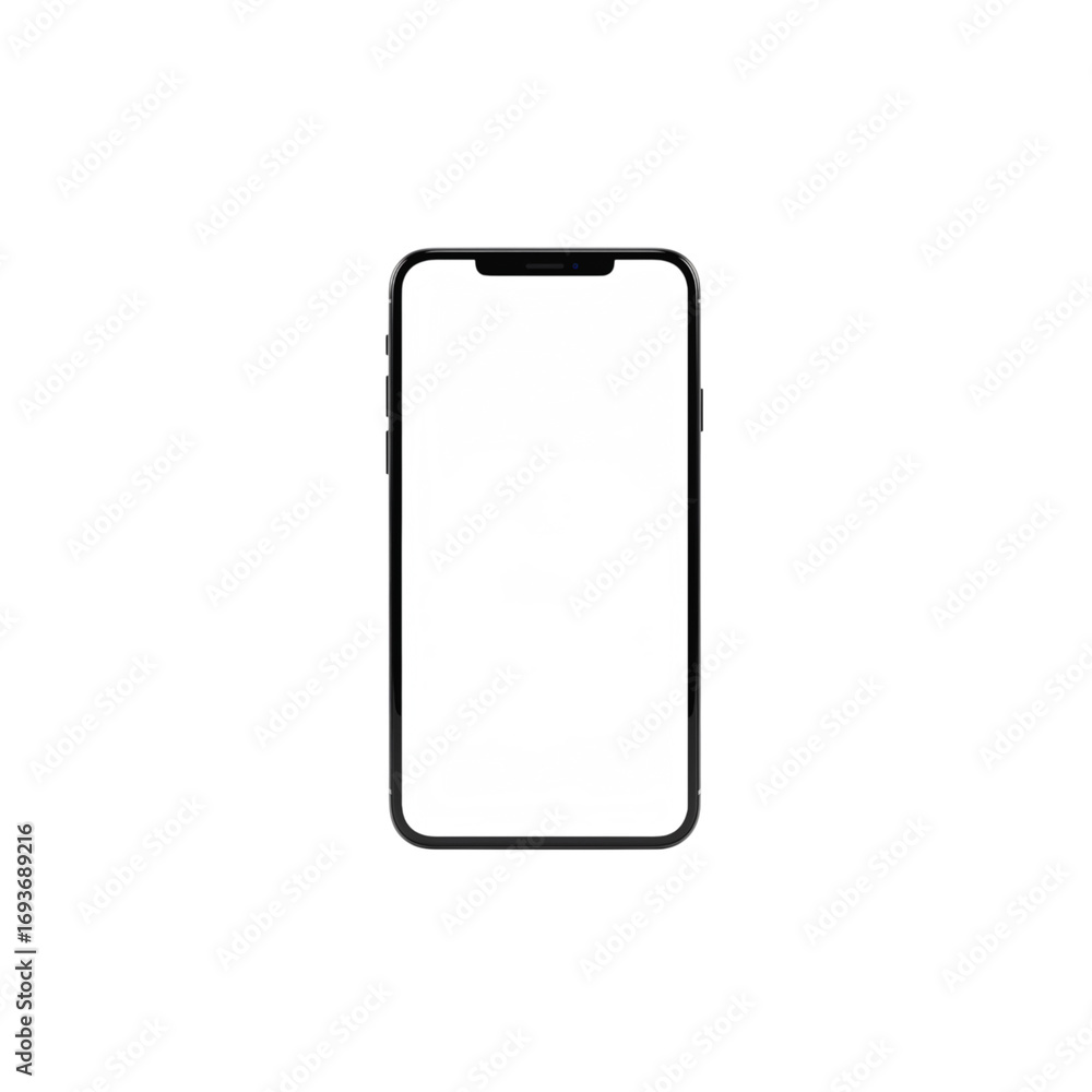 Poster modern smartphone screen mockup device template isolated for design and technology showcase transpar