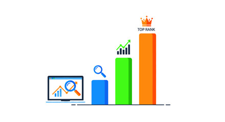 Colorful Bar Graph Illustrating Business Growth and Success.
