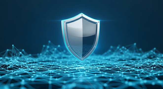 Advanced Digital Risk Protection and Cyber Data Security Shield Concept